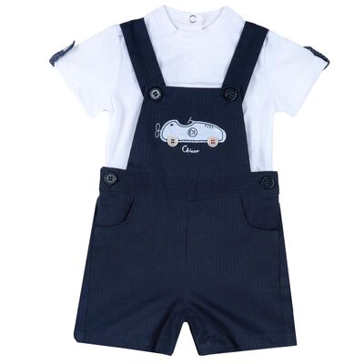 Set Of T-Shirt And Navy Dungarees
